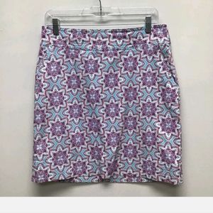 Talbots Womens Straight Skirt Multicolor Floral Above Knee Pockets